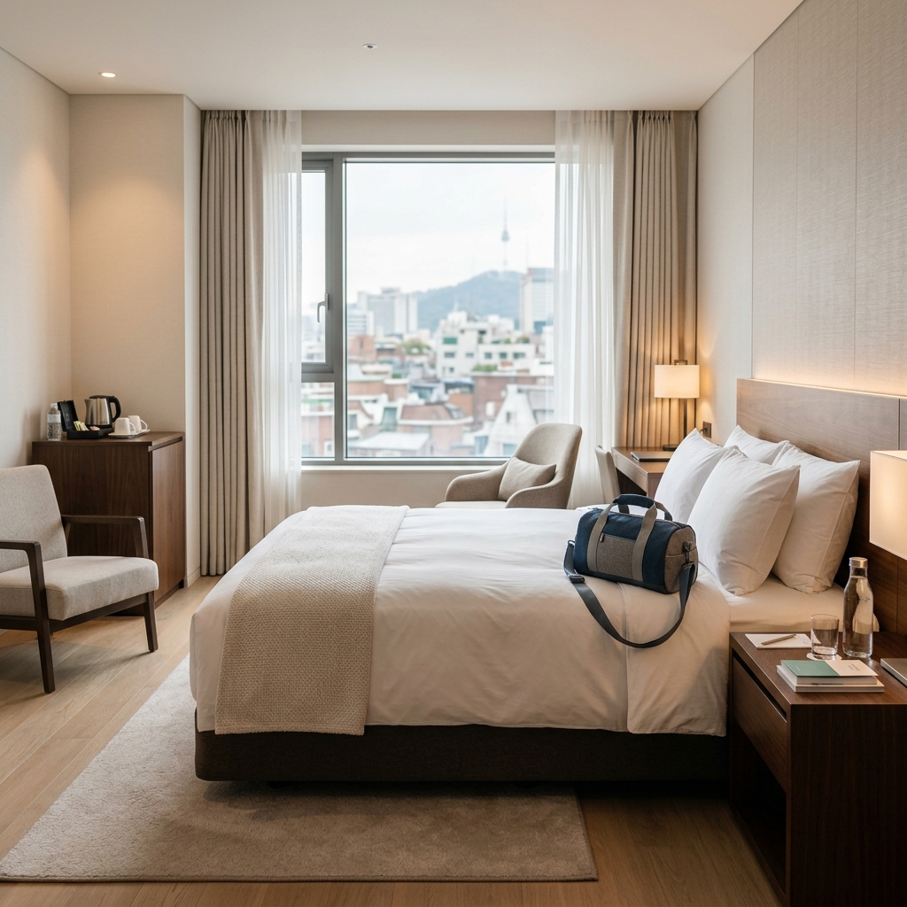 Comfortable Myeongdong hotel room for medical tourists