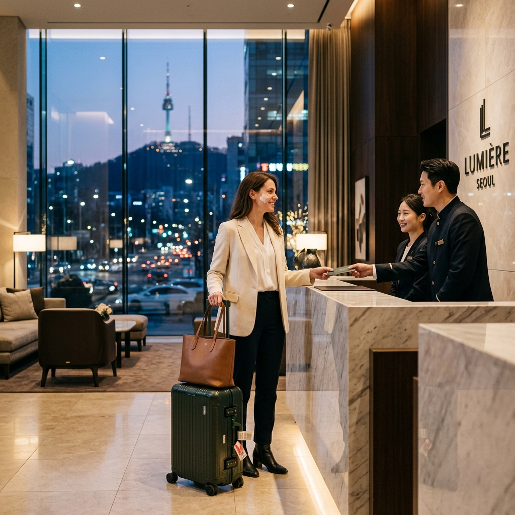 Foreign medical tourist staying at a Seoul hotel after a dermatology visit