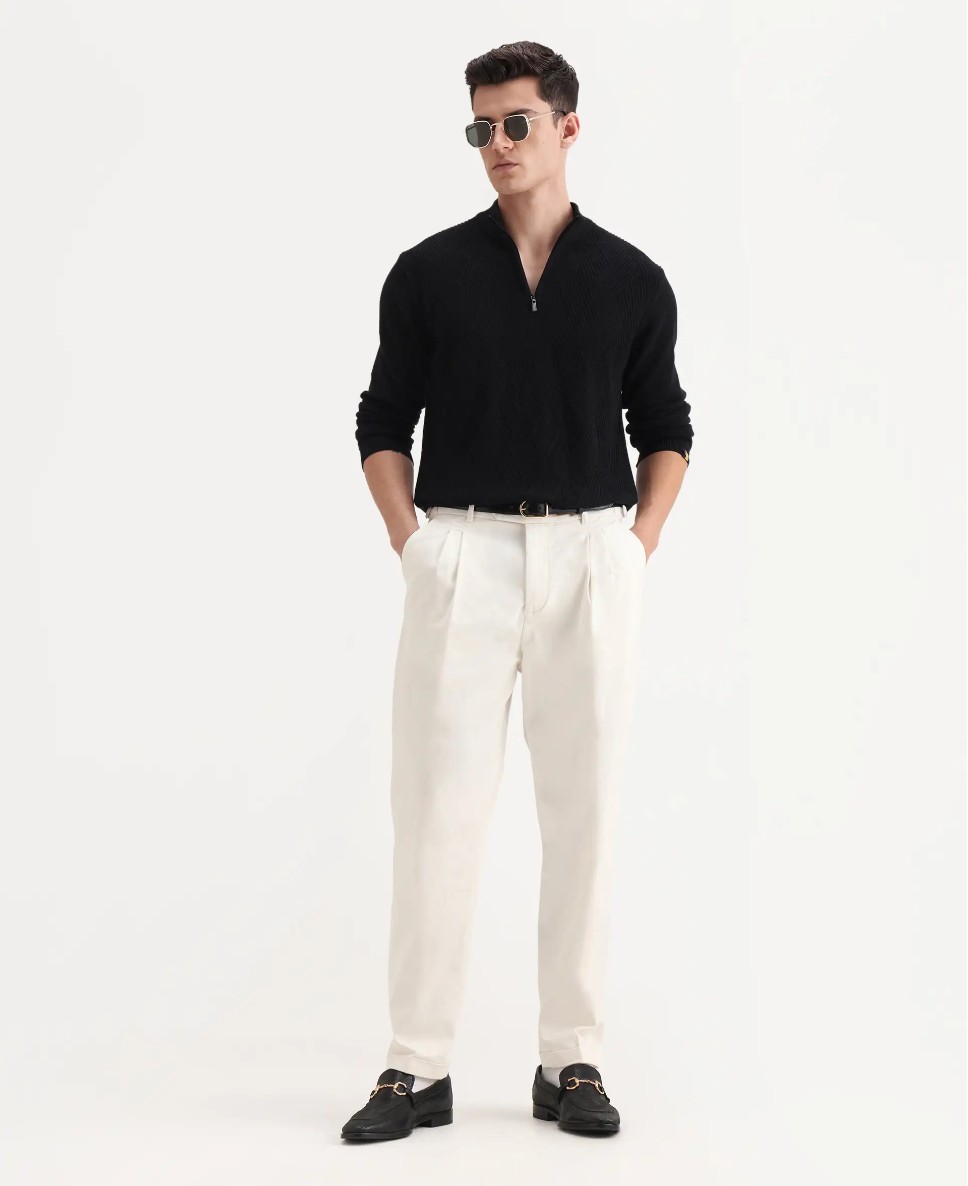 BAGGY FIT PLAIN GURKHA TROUSER
