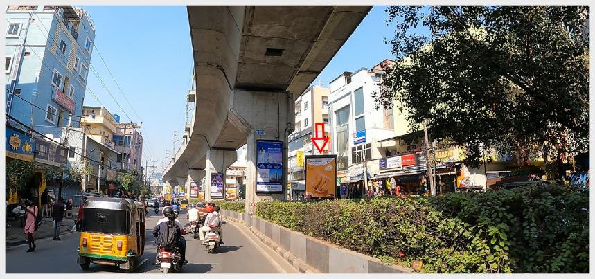 METRO CENTRE MEDIANS - HYD-CM-1716A - Kavuri Hills Mercede Benz Showroom - Hoarding in Hyderabad, Telangana