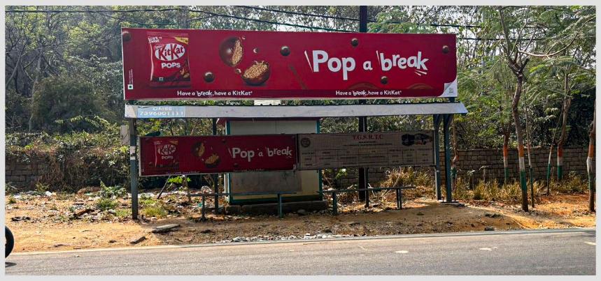 BQSHYD-296 - Model Bus Shelter - Gachibowli Telephone exchange towards Lingampally - Hoarding in Hyderabad, Telangana