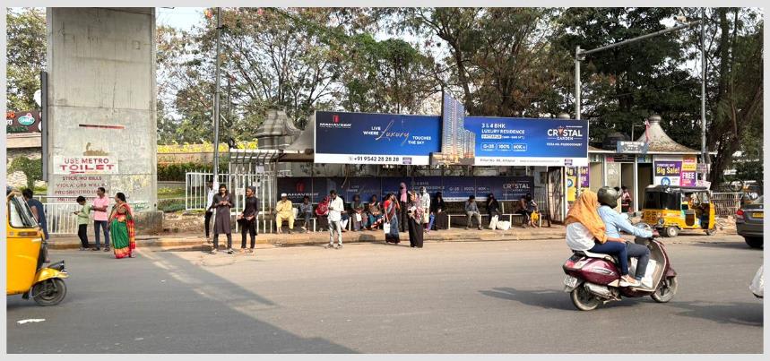 BQSMETROHYD-145 - Metro Bus Shelter - Khairatabad Metro Station - Hoarding in Hyderabad, Telangana