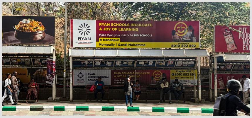 BQSMETROHYD-33 - Metro Bus Shelter - Mind Space Junction, Towards Bio Diversity - 3 - Hoarding in Hyderabad, Telangana