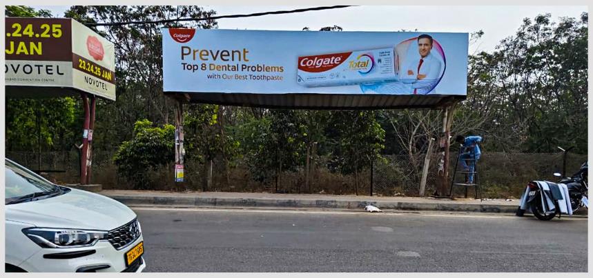BQSHYD-307 - Model Bus Shelter - Adj.Shadan College Bandlaguda - Sun City Road - Bandlaguda - Hoarding in Hyderabad, Telangana