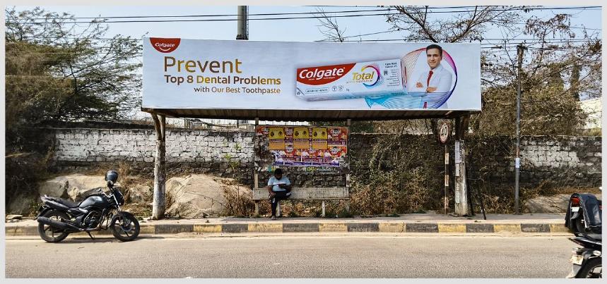 BQSHYD-304 - Model Bus Shelter - Suraram Mallareddy Hospital Road - Bachupally - Hoarding in Hyderabad, Telangana