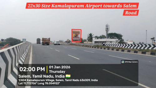 Hoarding - Kamalapuram Airport towards Salem