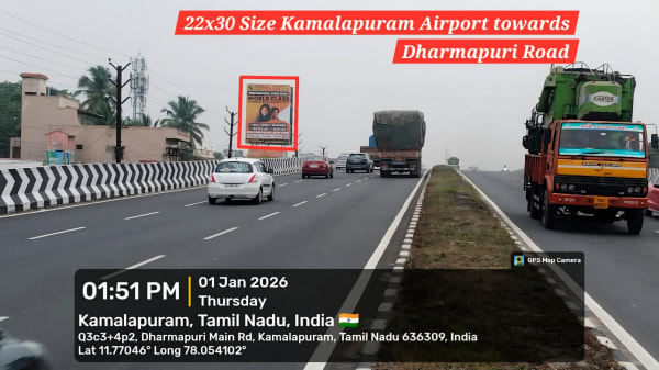 Hoarding - Kamalapuram airport towards Dharmapuri road