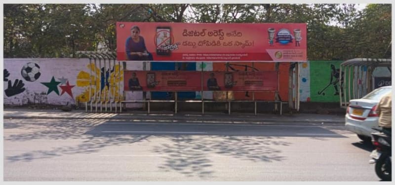 BQSMETROHYD-96 - Metro Bus Shelter - Uppal Stadium Road- 4 - Towards Habsiguda