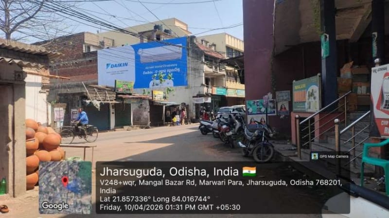 Wallwrap Hoarding - Jharsuguda - Jharsugda Town Mangal Bazar Road