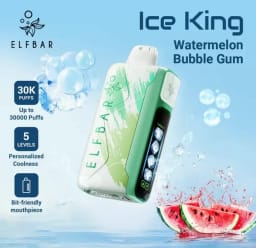 Watermelon Bubblegum Elf Bar Ice King 30000 Puffs