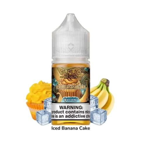 Iced Banana Cake Elfliq Ice King Nicotine Salt 30ml