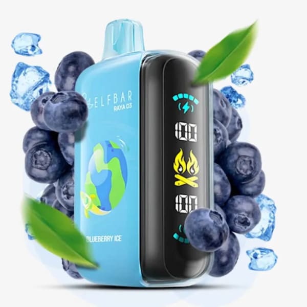 Blueberry Ice Elf Bar Raya D3 25000 Puffs