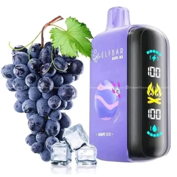 Grape Ice Elf Bar Raya D3 25000 Puffs