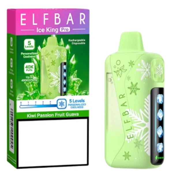Kiwi Passion Fruit Guava Elfbar Ice King Pro 40000 Puffs