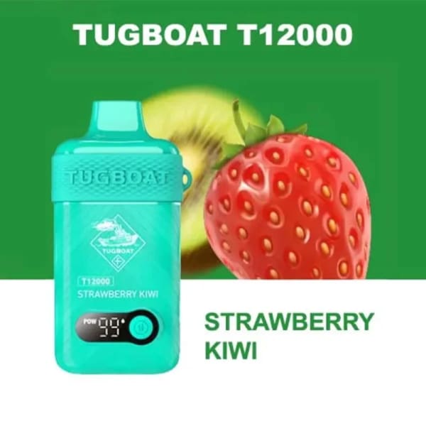 Strawberry Kiwi Tugboat T12000 vape by Tugboat T12000 Puffs - Moran Vapes in Kenya