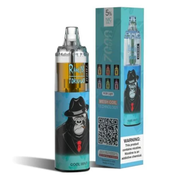 Cool Mint RandM Tornado 7000 Puffs vape by R and M Tornado 7000 Puffs Disposable Vape - Moran Vapes in Kenya