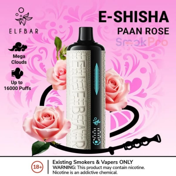 Paan Rose Elf Bar E-Shisha 16000 Puffs vape by Elfbar E-Shisha 16000 Puffs - Moran Vapes in Kenya