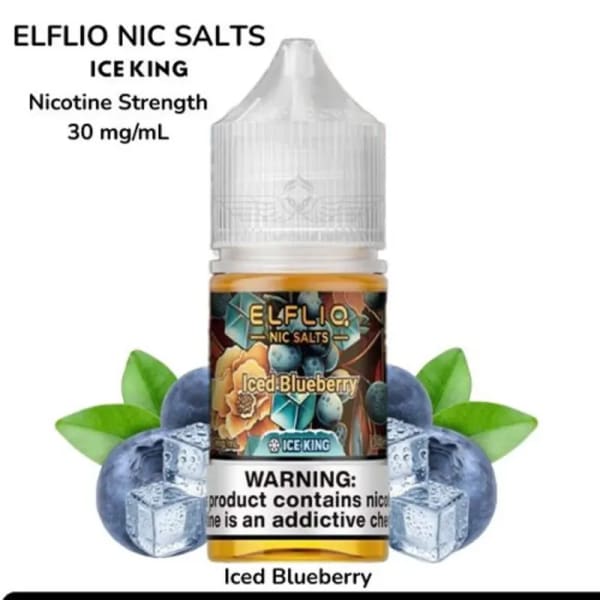 Iced Blueberry Elfliq Ice King Nicotine Salt 30ml vape by Elfliq Ice King 30mg Nicotine Salts - Moran Vapes in Kenya