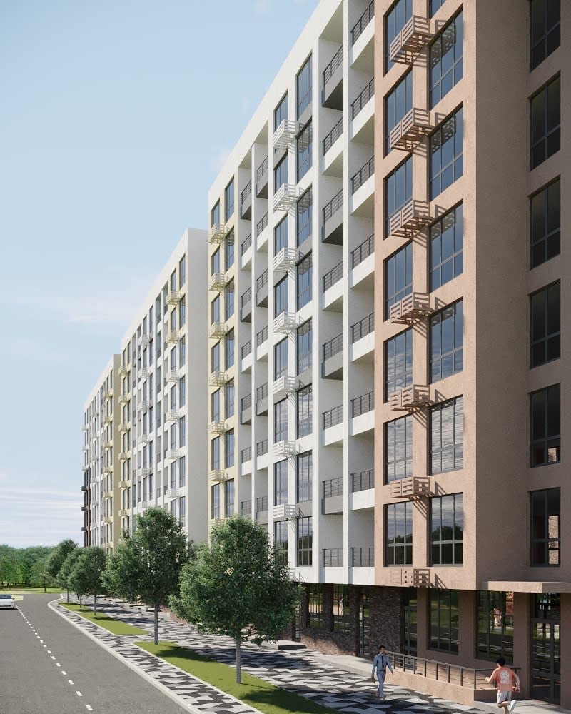 Фасад з балконами