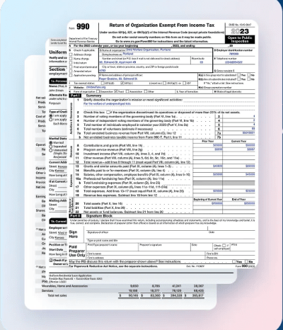 Tax form example
