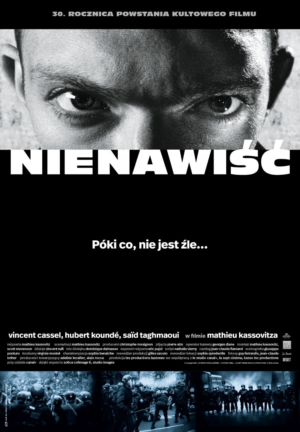 Plakat Urodziny kina Orzeł – Nienawiść – 30. rocznica premiery + prelekcja dr Magdaleny Wichrowskiej