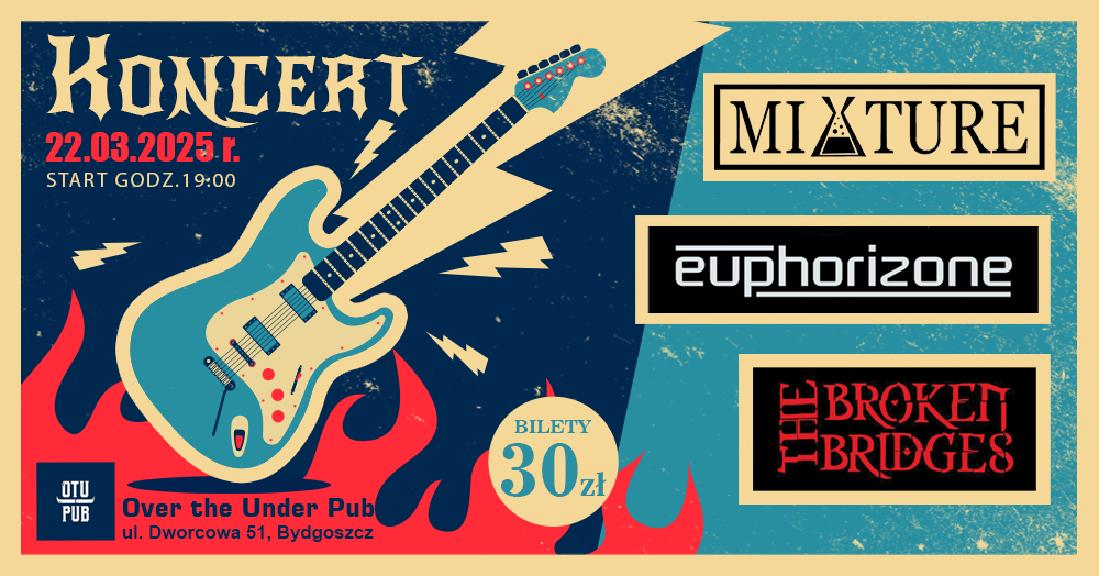 Plakat The Broken Bridges | euphorizone | Mixture @Bydgoszcz, Over The Under Pub