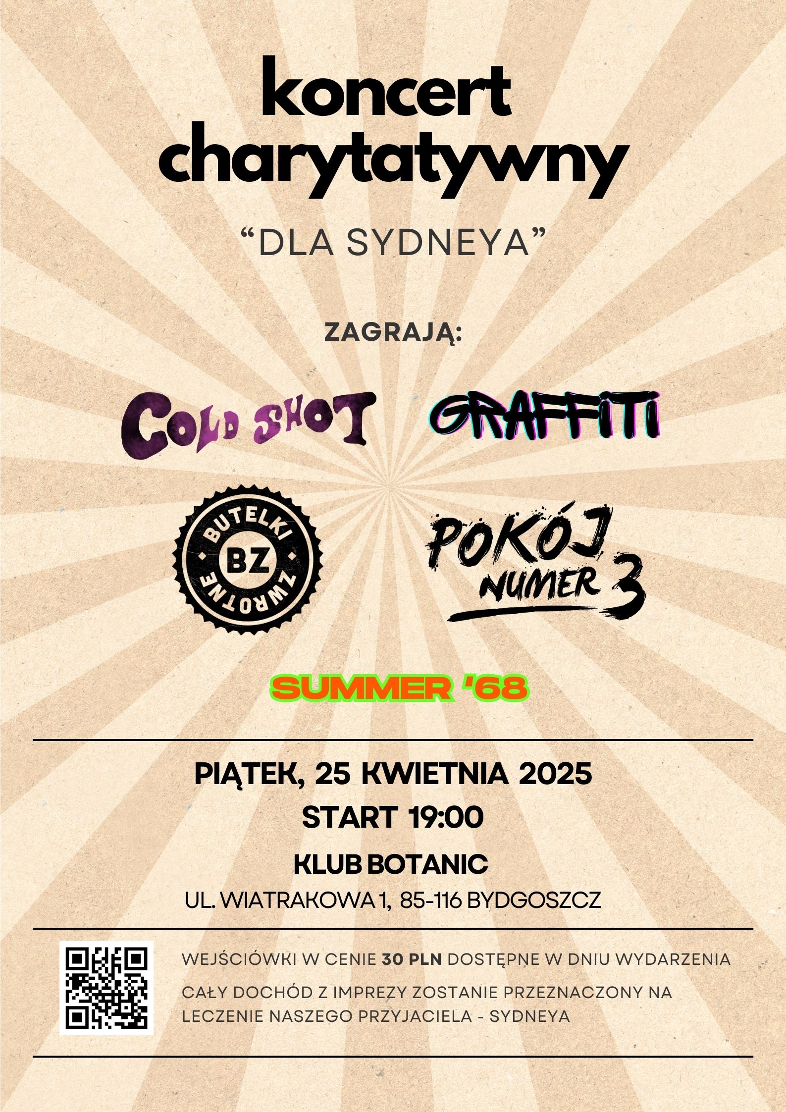 Plakat Koncert charytatywny dla Sydneya