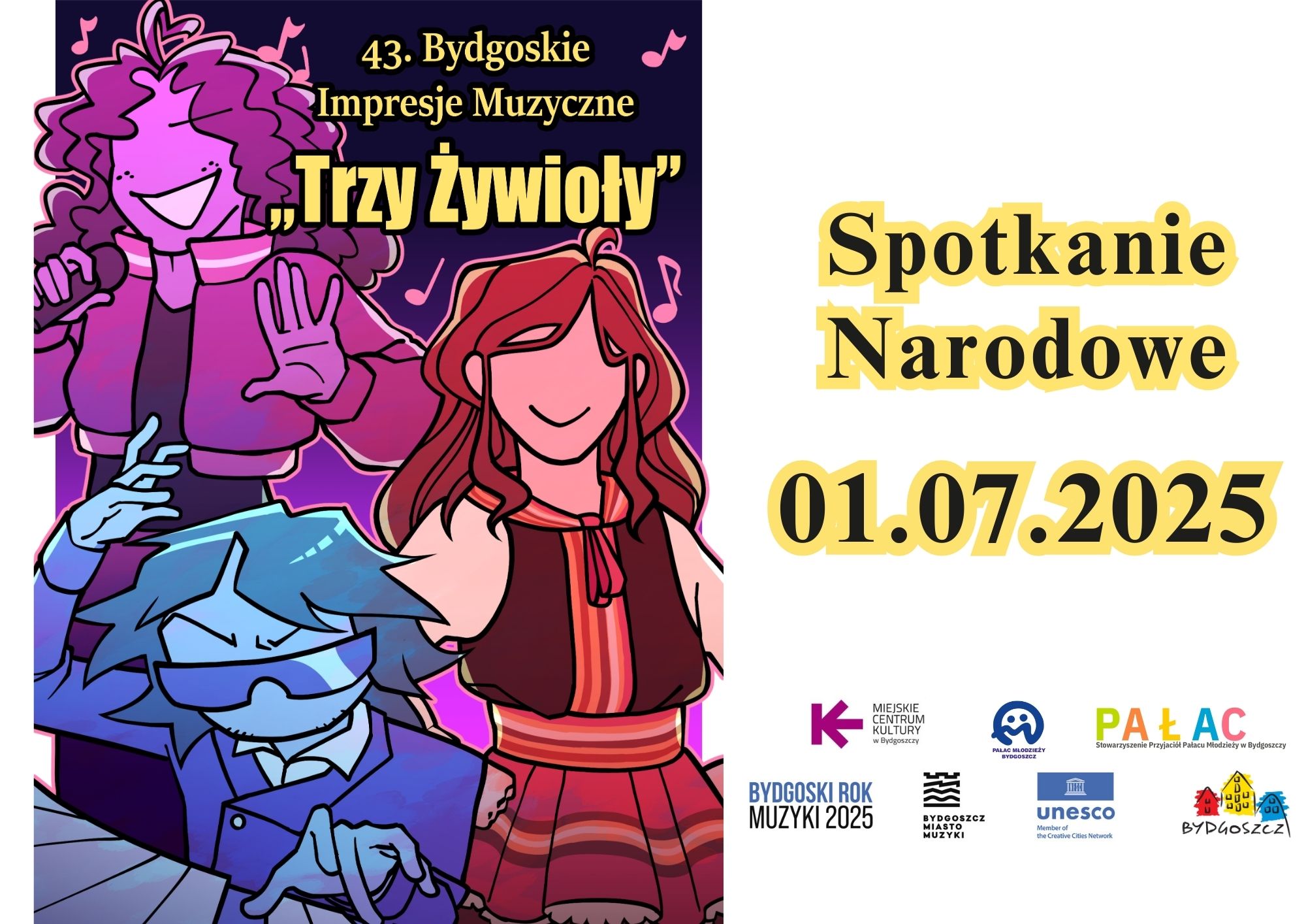 Plakat SPOTKANIE NARODOWE Wyjątkowe spotkanie w ramach 43. Bydgoskich Impresji Muzycznych