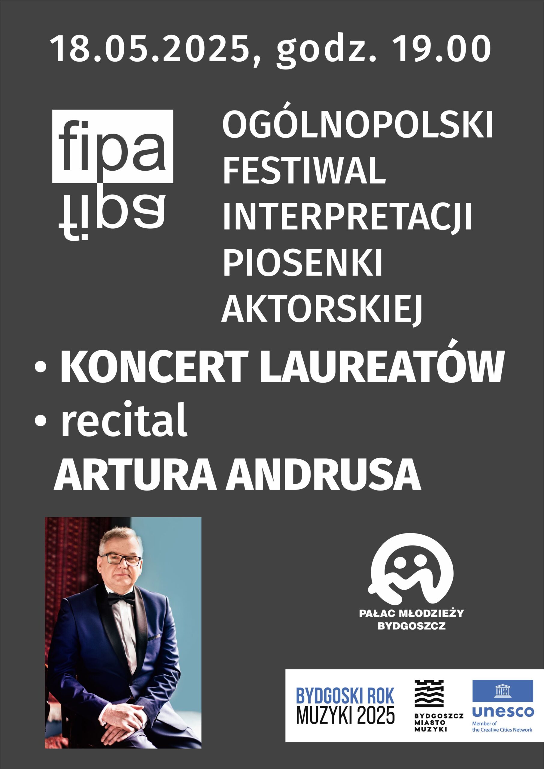 Plakat Koncert Galowy 25. Ogólnopolskiego Festiwalu Interpretacji Piosenki Aktorskiej