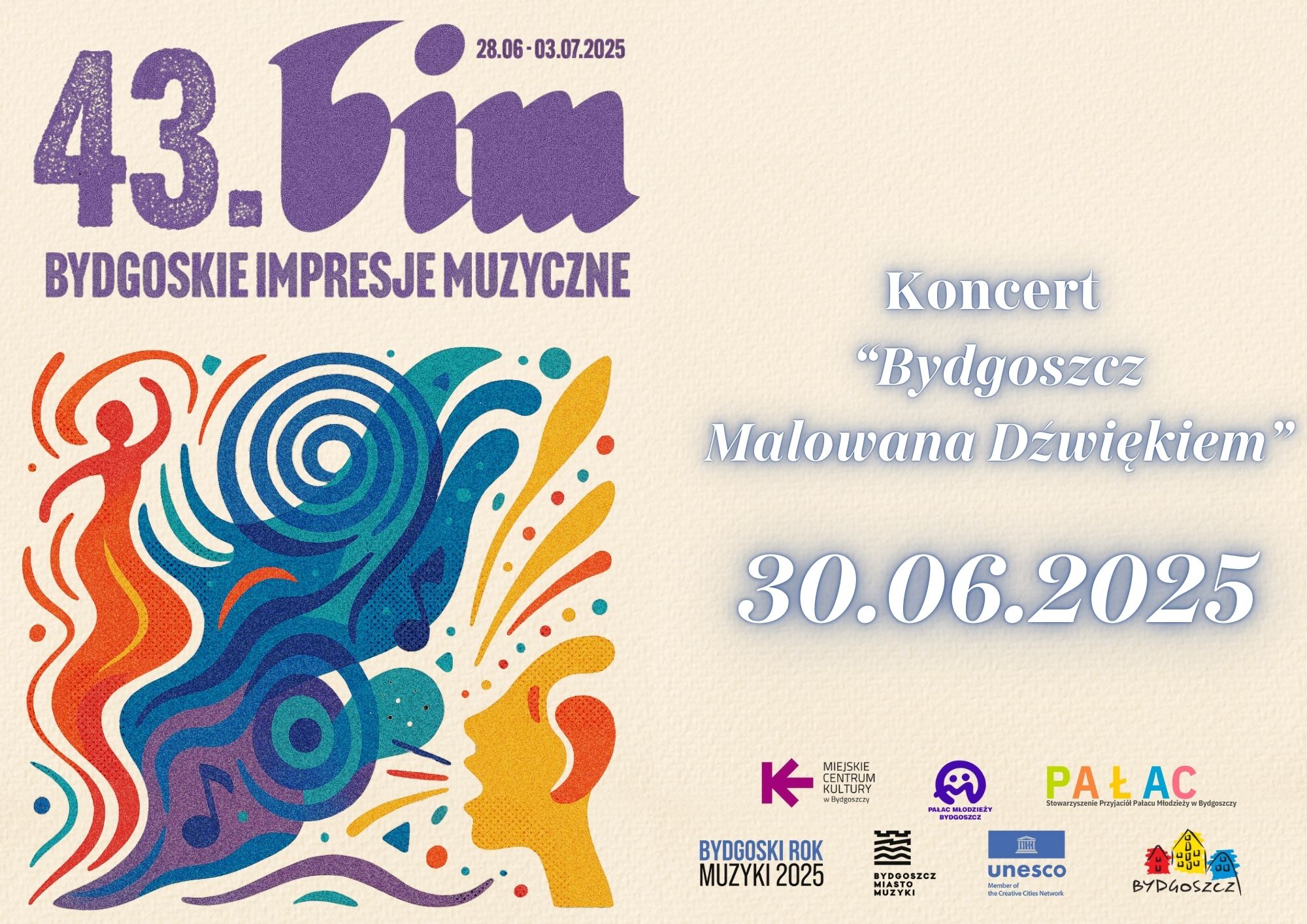 Plakat Koncert „Bydgoszcz Malowana Dźwiękiem” W ramach 43. Bydgoskich Impresji Muzycznych