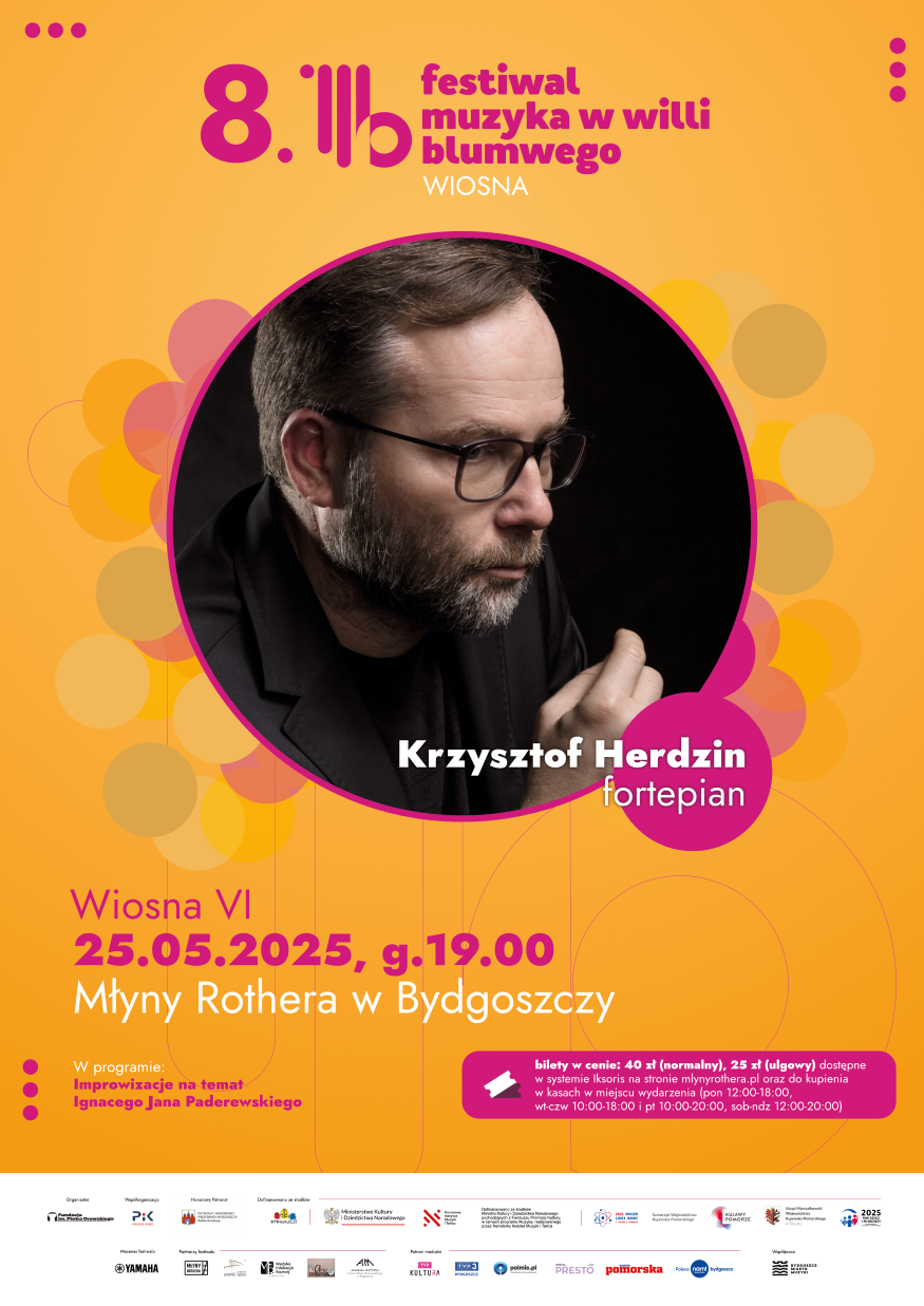 Plakat Festiwal Muzyka w Willi Blumwego / WIOSNA VI / ๐๐ซ๐ณ๐ฒ๐ฌ๐ณ๐ญ๐จ๐ ๐๐๐ซ๐๐ณ๐ข๐ง