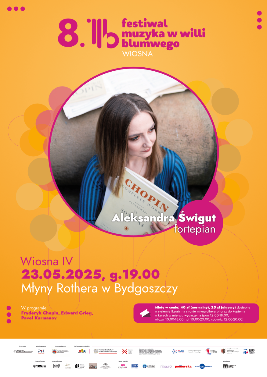 Plakat VIII Festiwal Muzyka w Willi Blumwego / WIOSNA IV / ๐๐ฅ๐๐ค๐ฌ๐๐ง๐๐ซ๐ ๐ฬ๐ฐ๐ข๐ ๐ฎ๐ญ