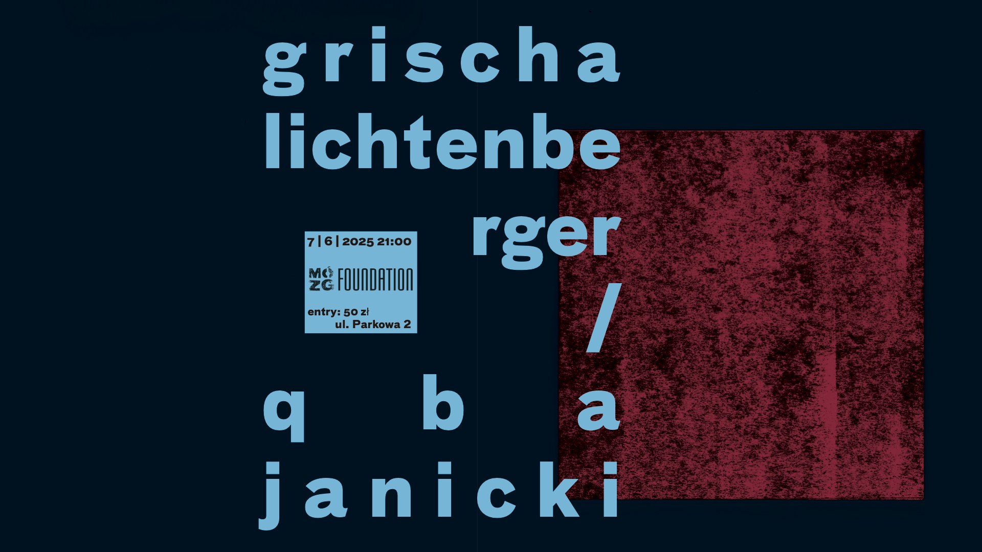 Plakat Grischa Lichtenberger i Qba Janicki - KONCERT