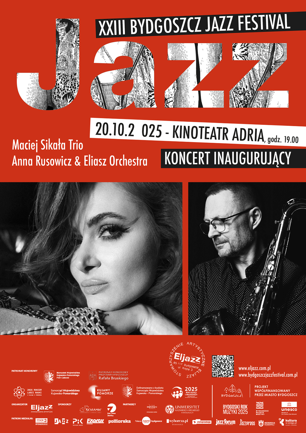 Plakat KONCERT INAUGURUJĄCY XXIII BYDGOSZCZ JAZZ FESTIVAL