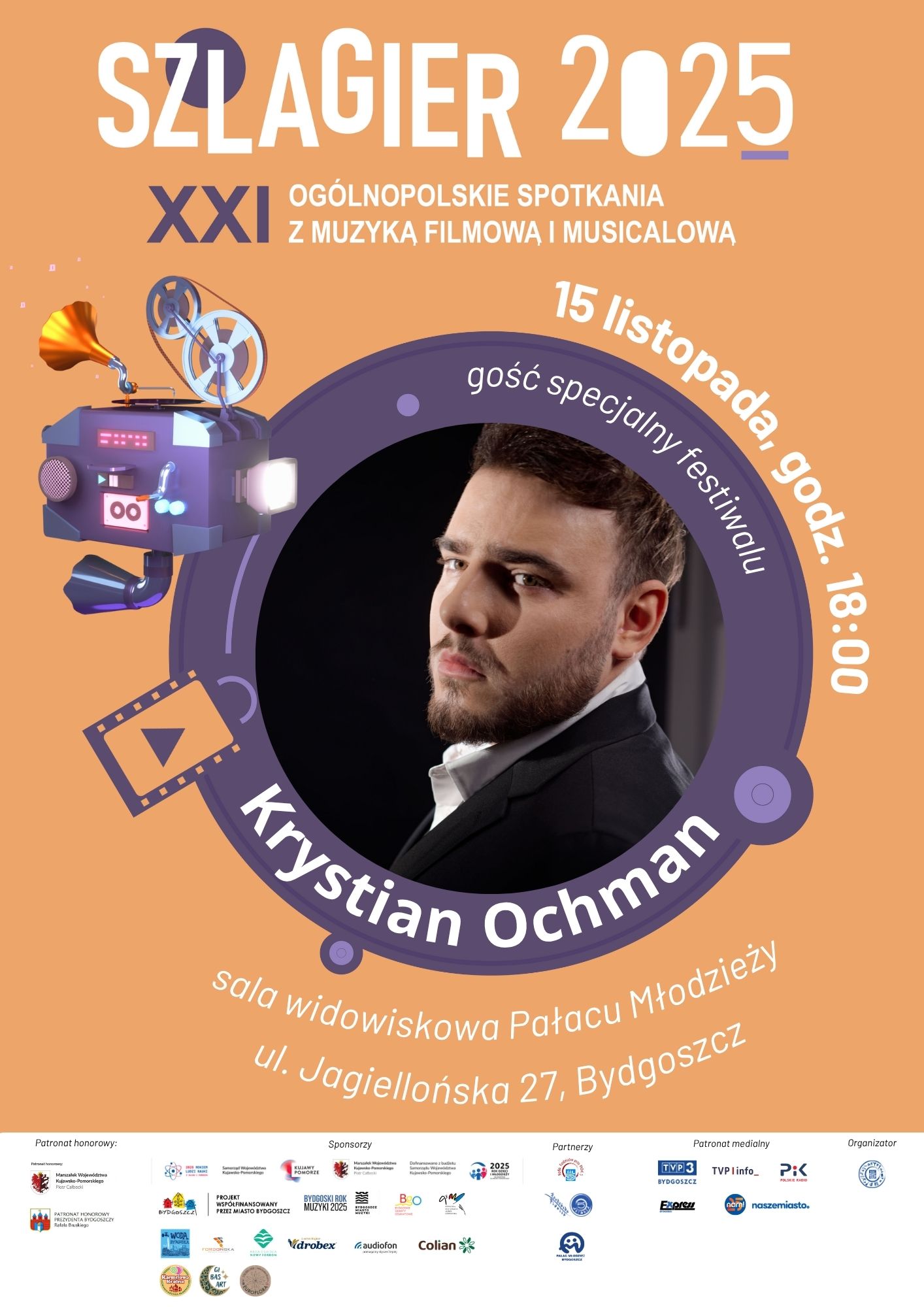 Plakat XXI Ogólnopolskie Spotkania z Muzyką Filmową i Musicalową \"Szlagier\"