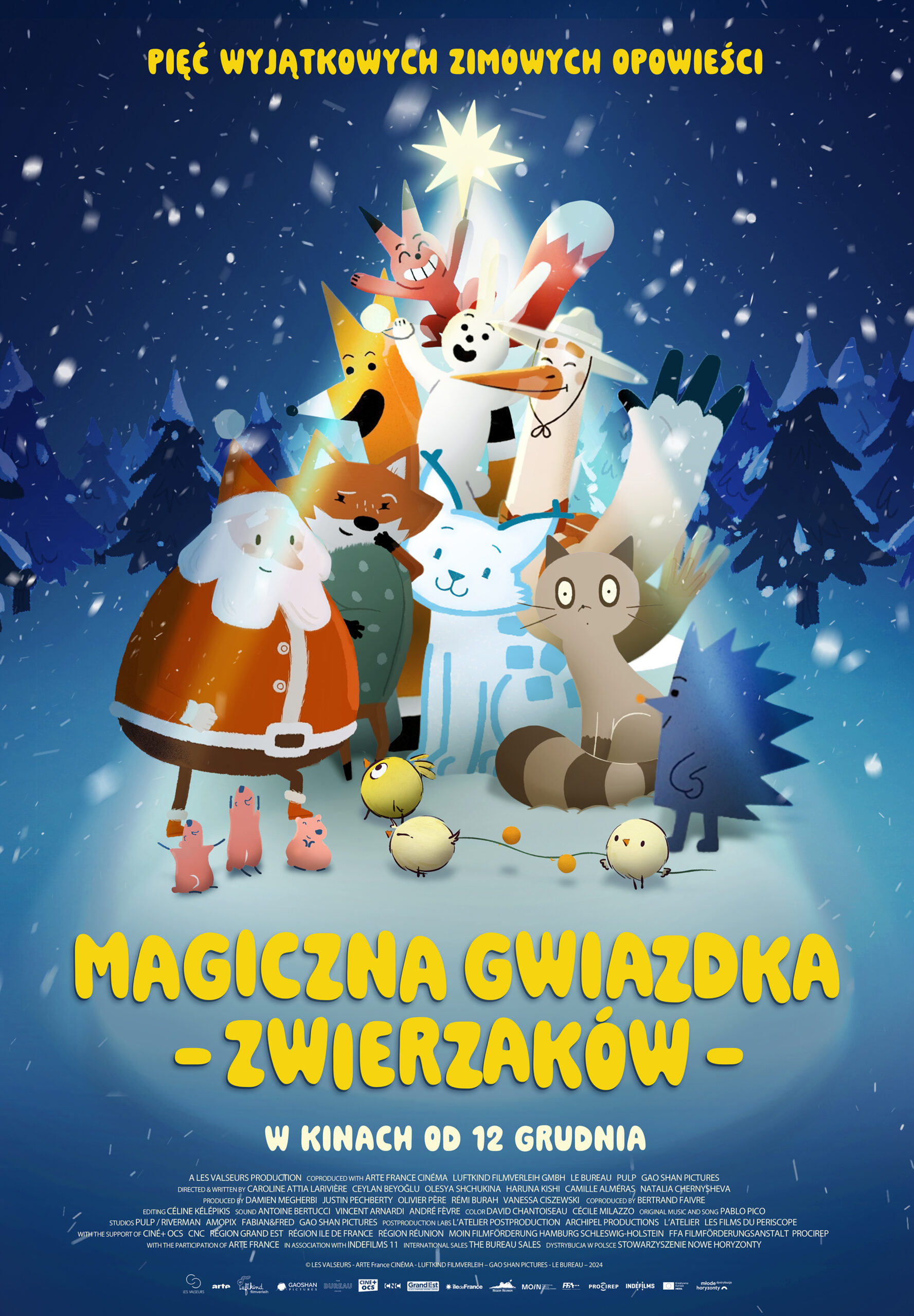 Plakat Mikołajki w Kinie Orzeł – Magiczna Gwiazdka zwierzaków