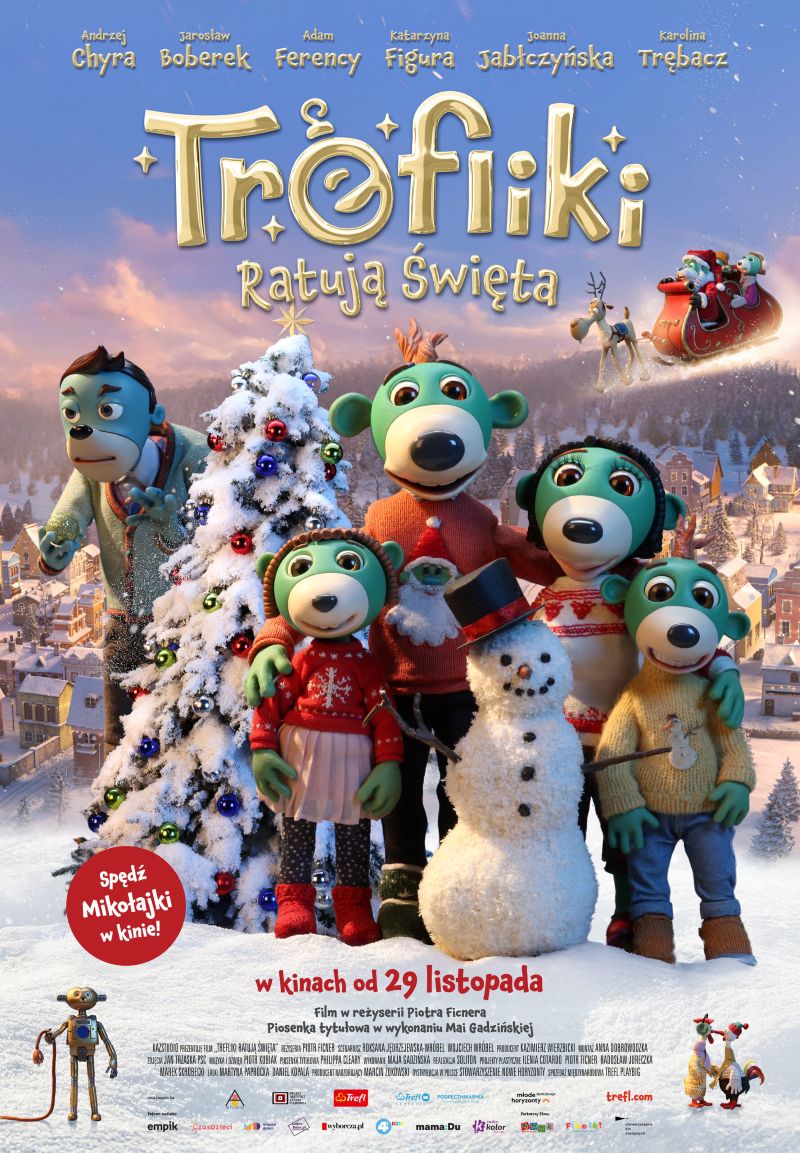 Plakat Mikołajki w Kinie Orzeł – Trefliki ratują święta