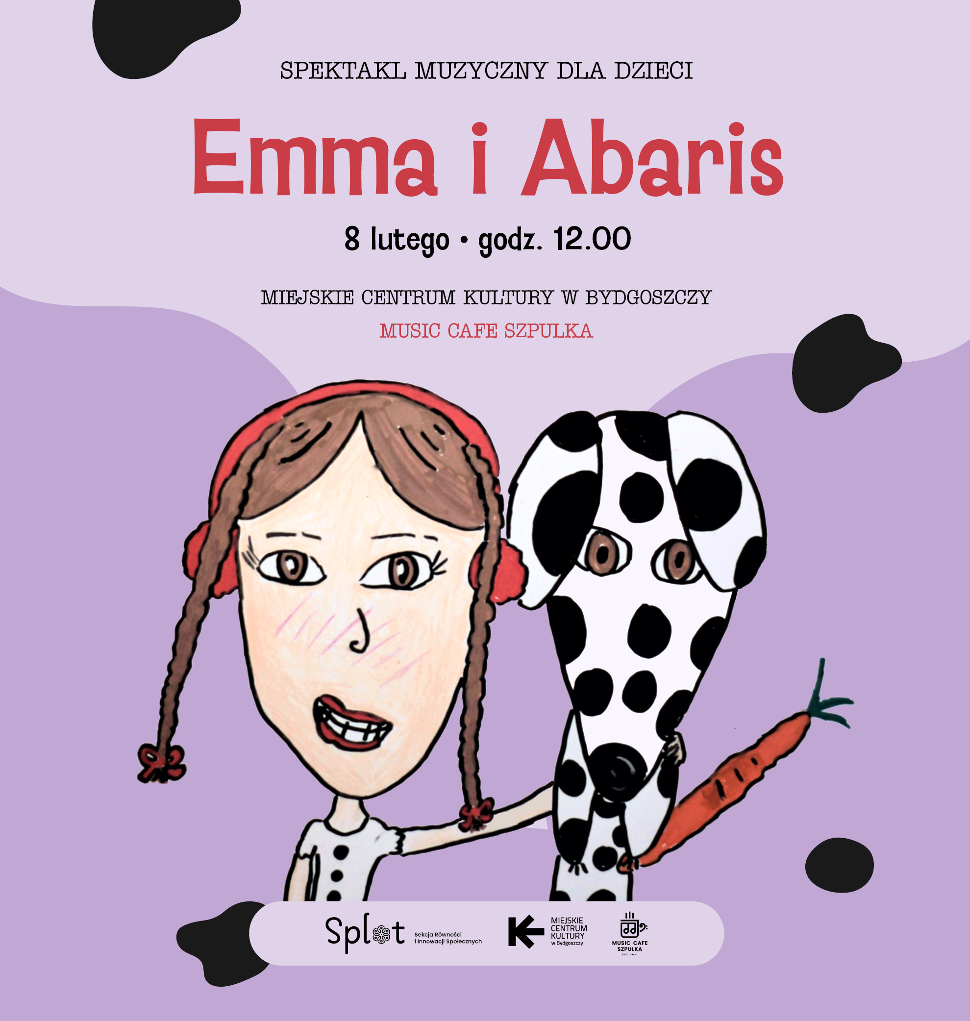 Plakat Spektakl muzyczny dla dzieci „Emma i Abaris”