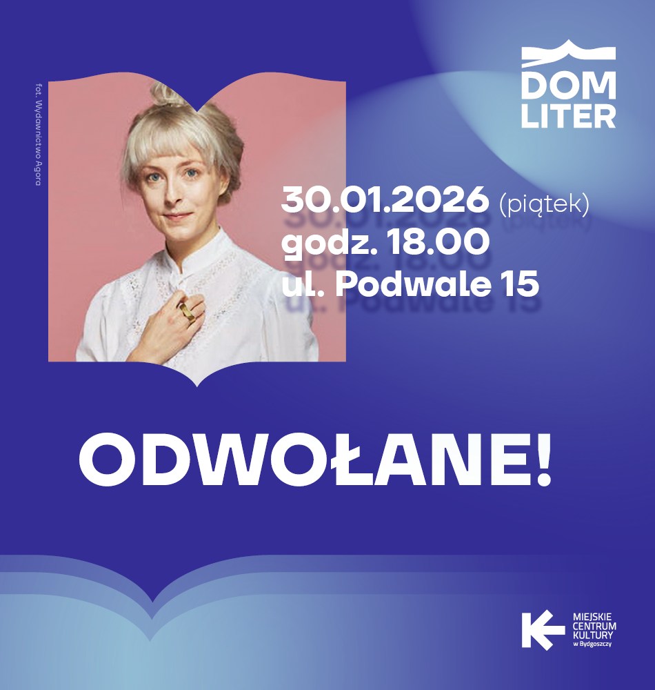 Plakat Spotkanie z Aleksandrą Zbroją | uwaga: wydarzenie odwołane