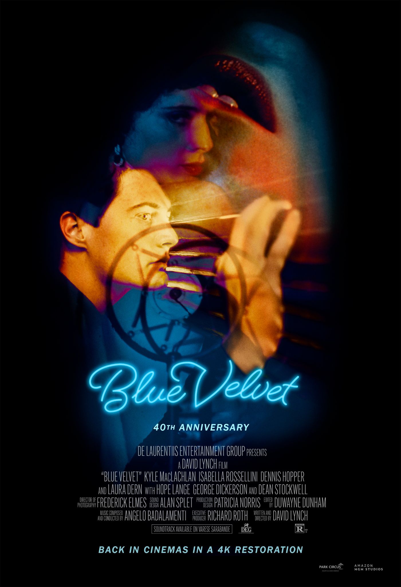 Plakat 14. URODZINY KINA ORZEŁ – 40-lecie filmu: Blue Velvet (pokaz z taśmy 35mm)