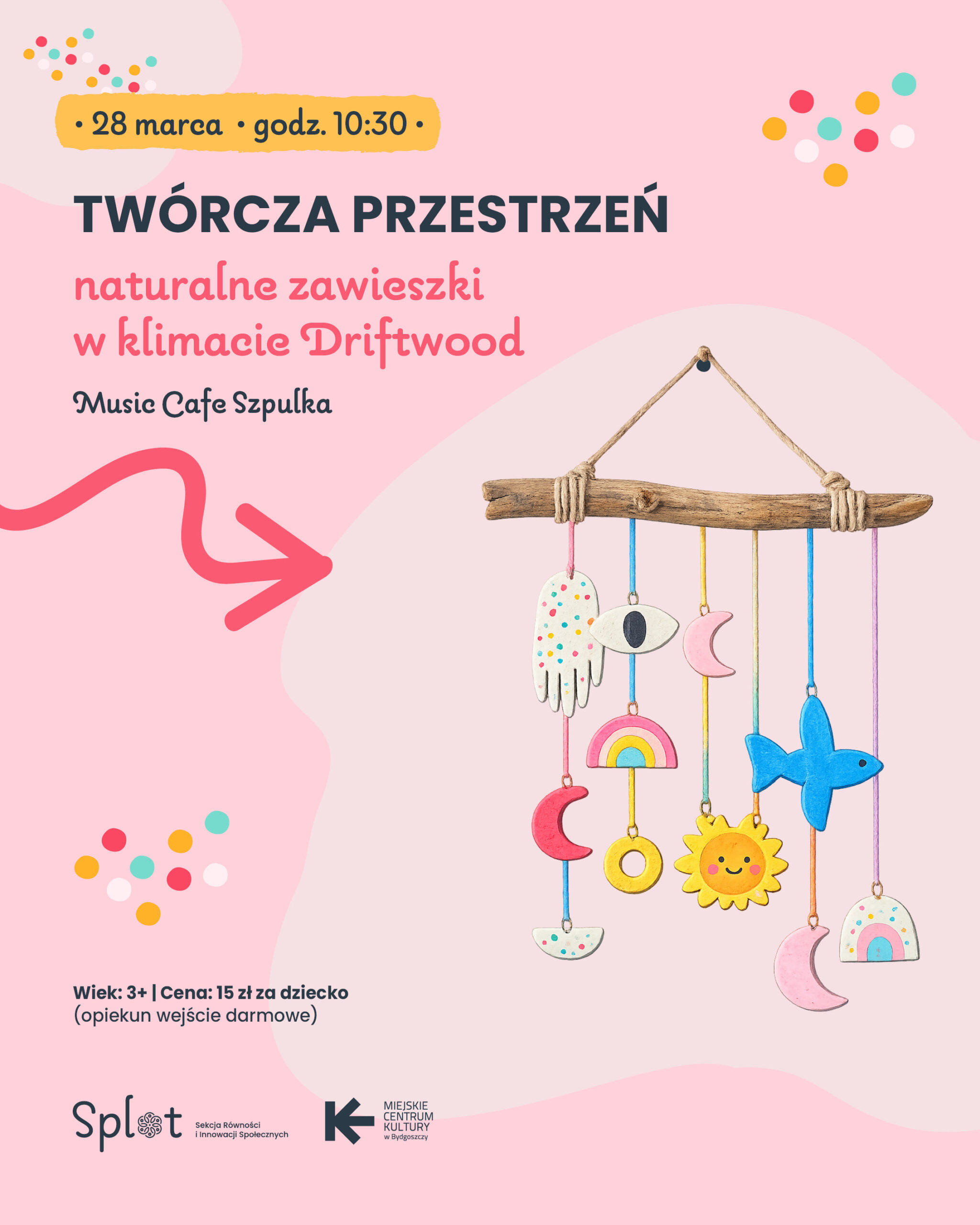 Plakat Twórcza Przestrzeń: Naturalne zawieszki w klimacie driftwood