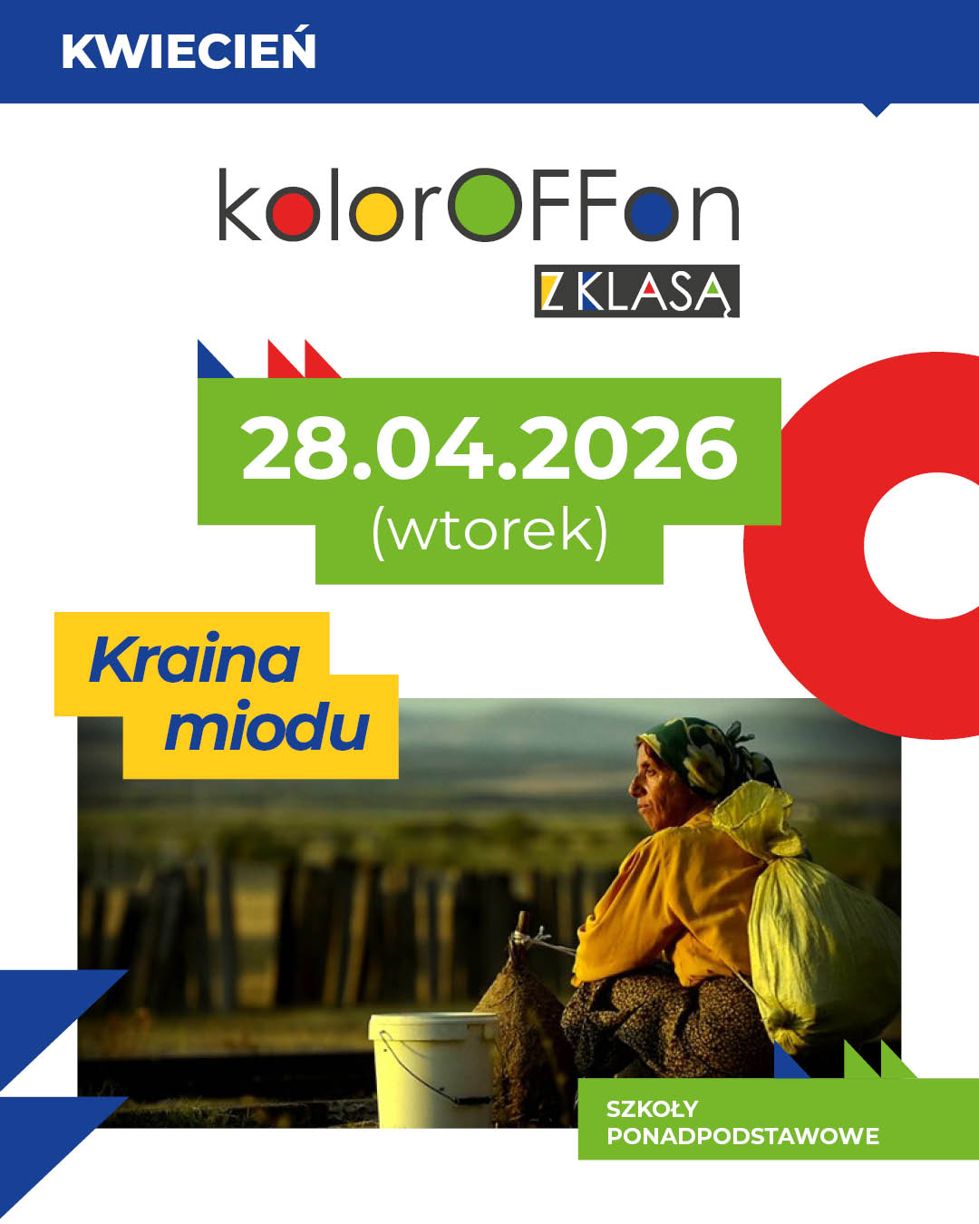 Plakat Koloroffon z klasą: Kraina miodu (szkoły ponadpodstawowe)