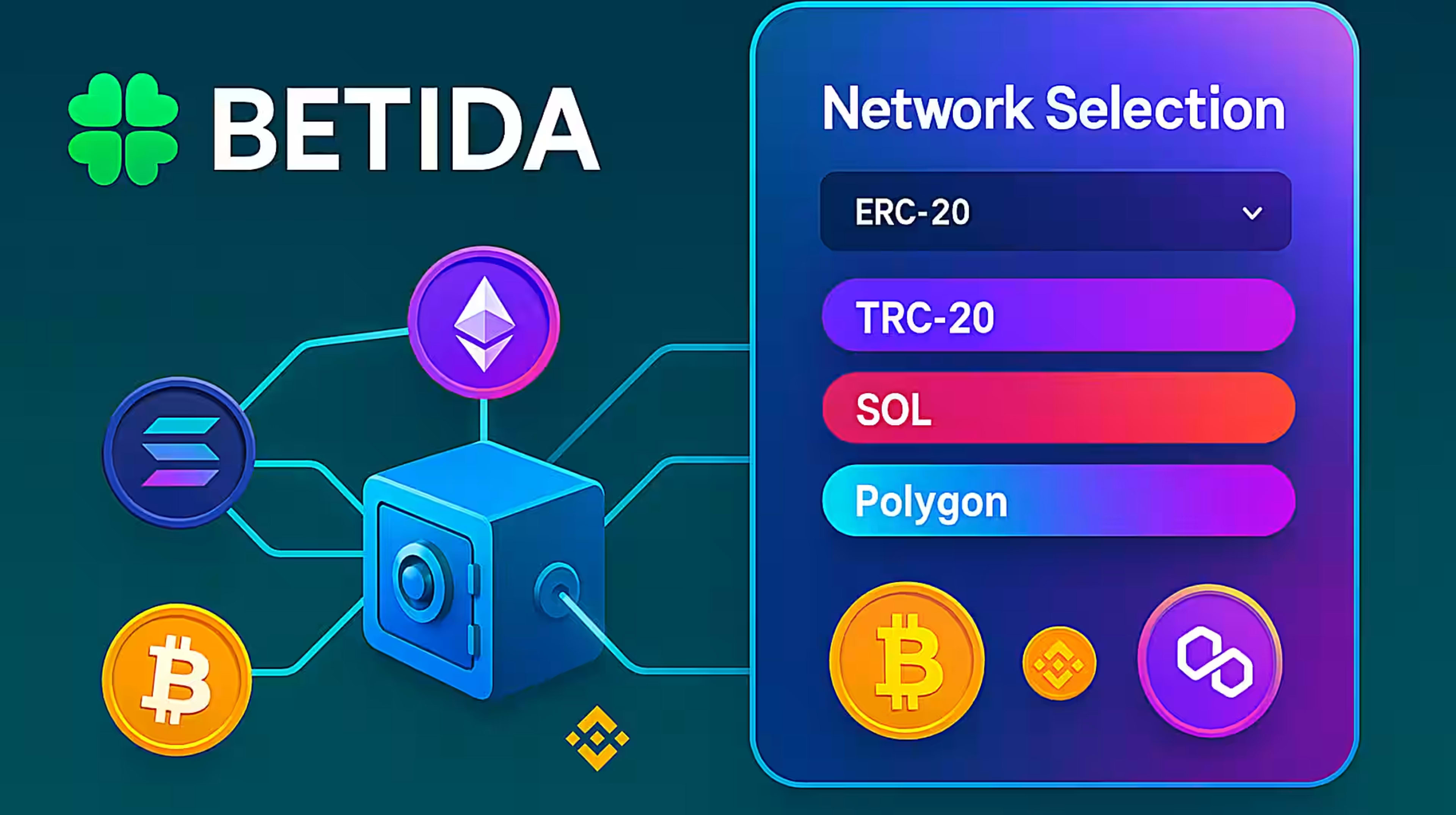 Betida'da Kripto Para Yatırımları İçin Hangi Ağı Kullanmalıyım? – ERC-20, TRC-20, SOL, POL Rehberi