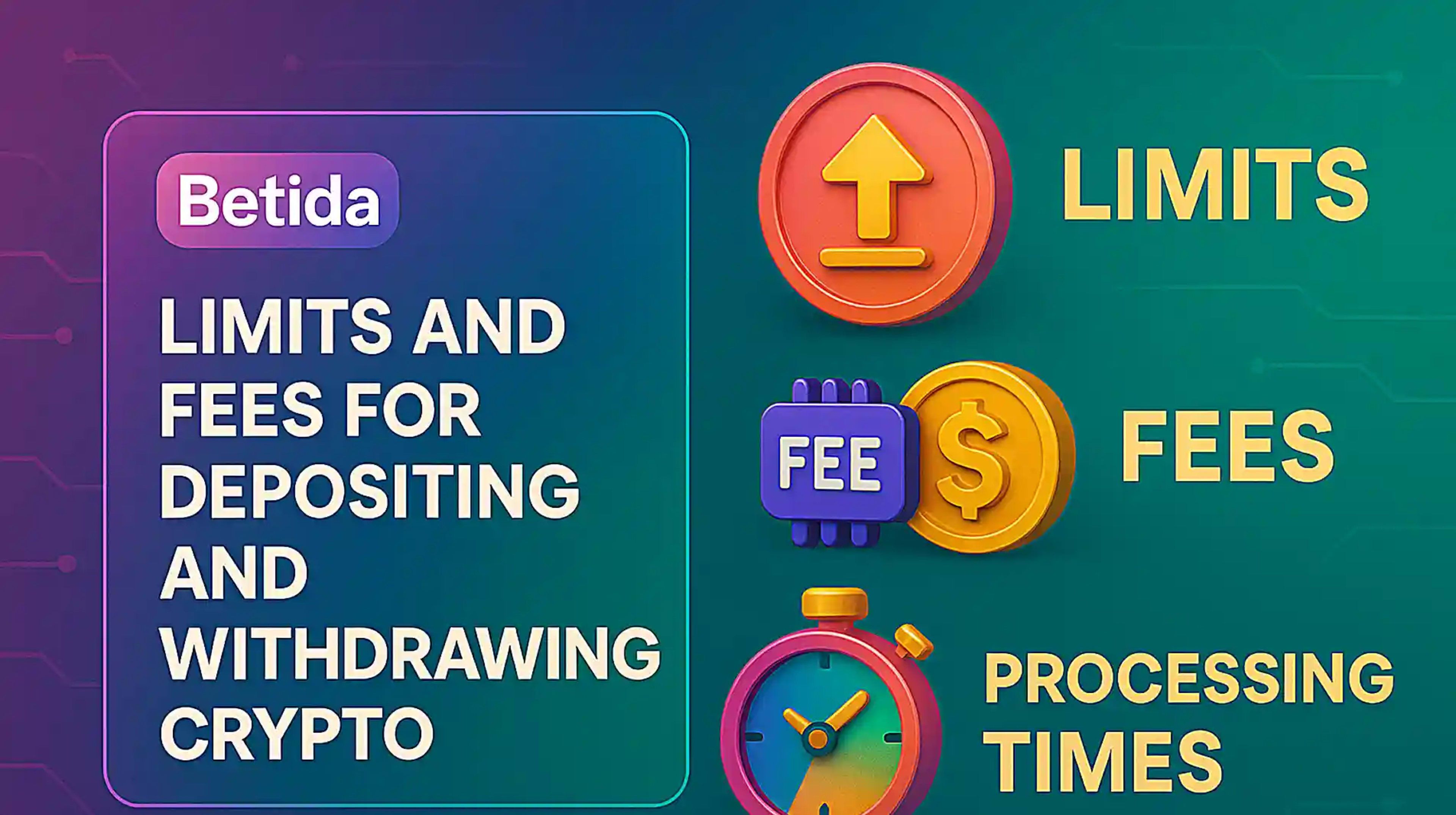 Betida'da Kripto Para İşlem Limitleri, Ücretler ve İşlem Süreleri