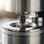 sauberer Kaffeemühle - elektrisch mit einer Kaffeebohne