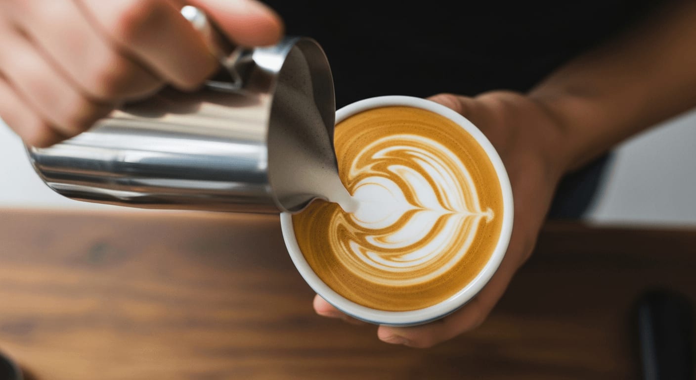 Latte Art mit Haferdrink