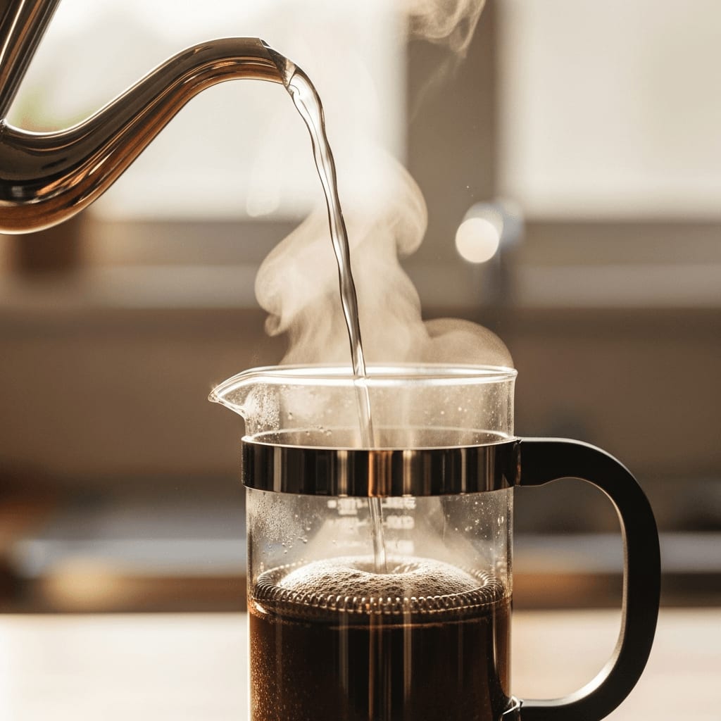 French Press Zubereitung Schritt für Schritt 2/3