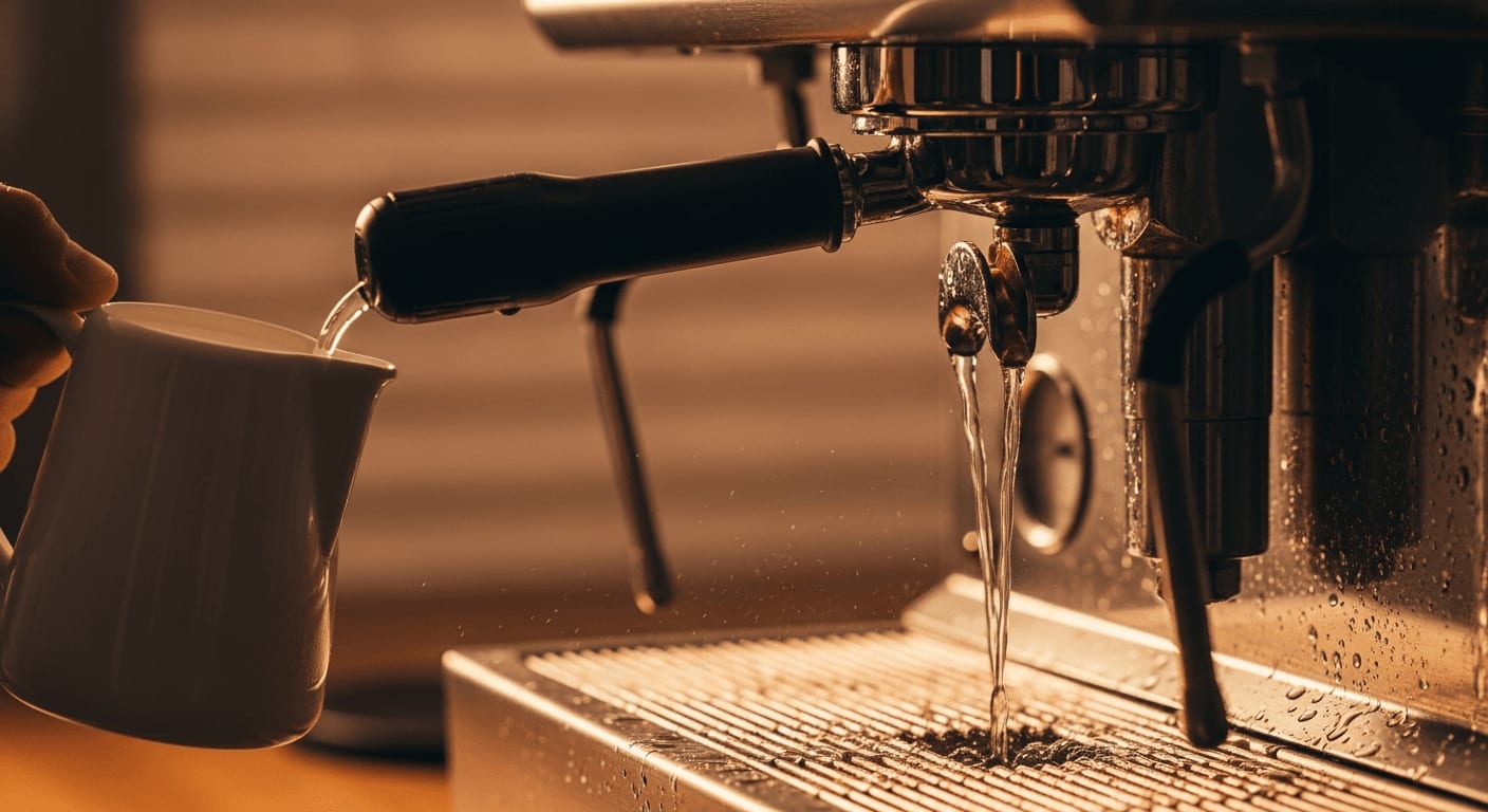 Spülen mit klarem Wasser