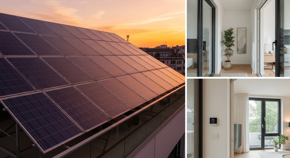 Balkonkraftwerk XXL mit 2000Wp Modulen fängt die Abendsonne ein, effiziente Energiegewinnung