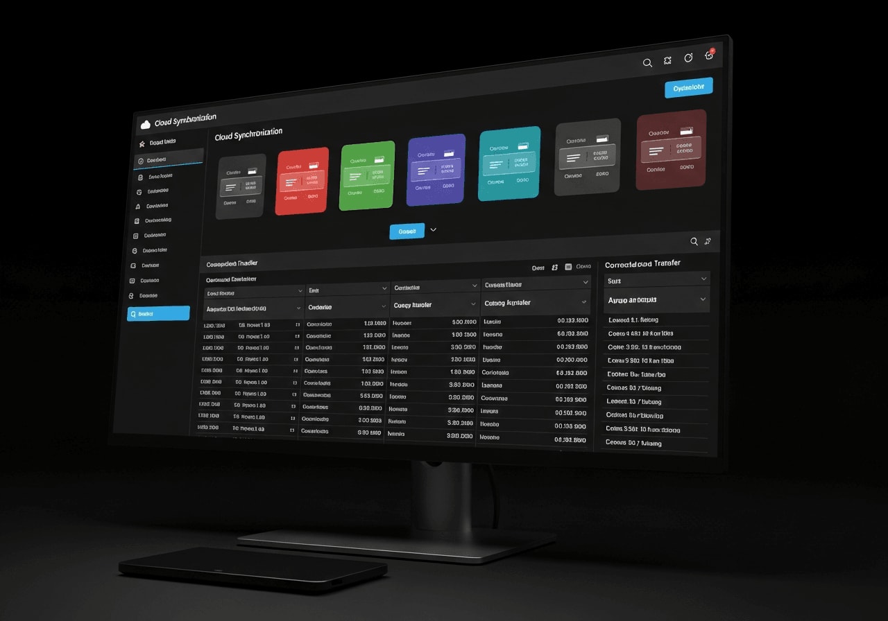 Benutzeroberfläche von QNAP Hybrid Backup Sync mit verschiedenen Cloud-Zielen und aktiven Datentransfers
